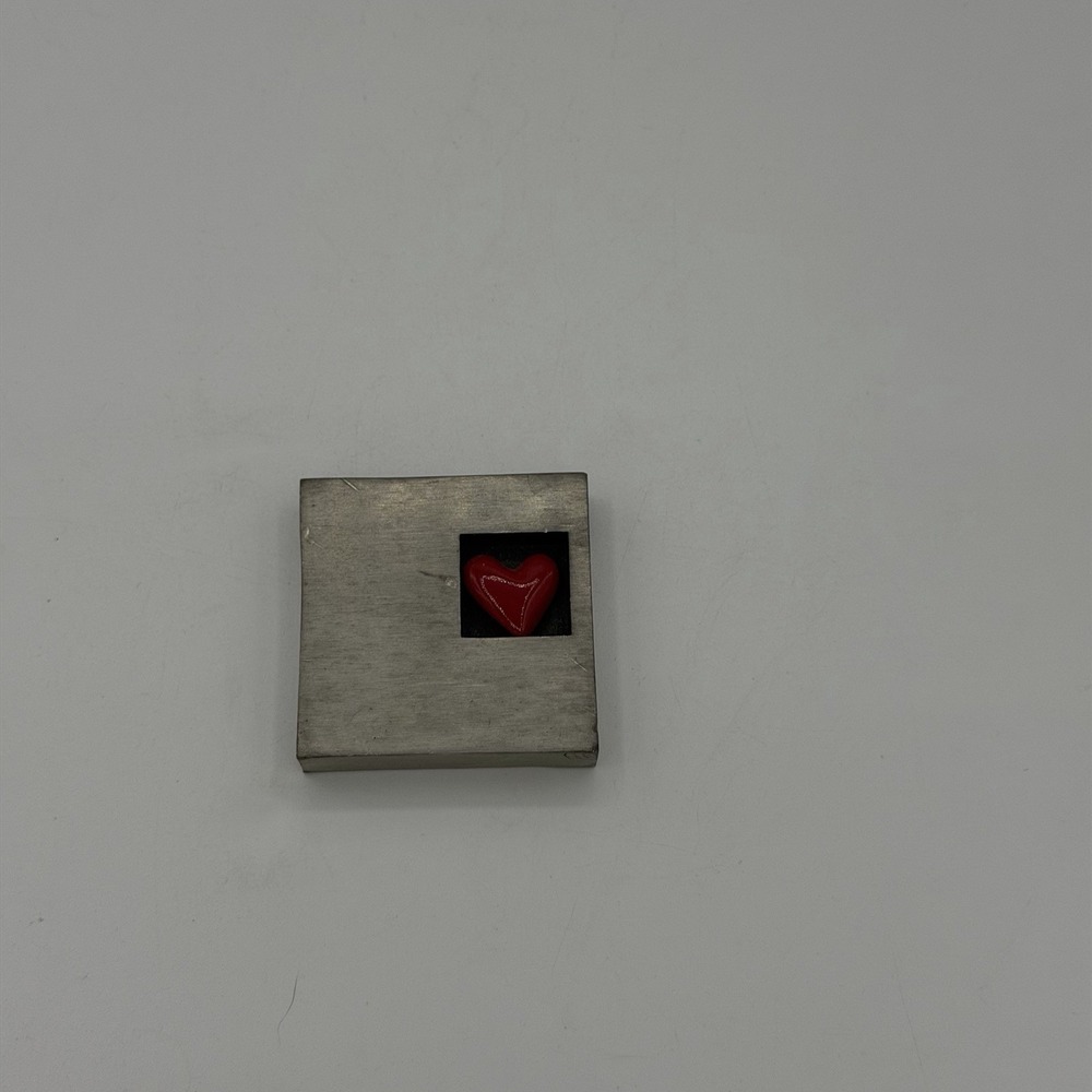 Vilmain Pewter Paperweight  Kindness Happiness Red Heart
